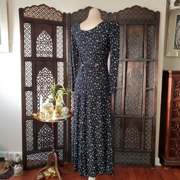 90's Contempo black & white maxi dress - Picture 3 of 12
